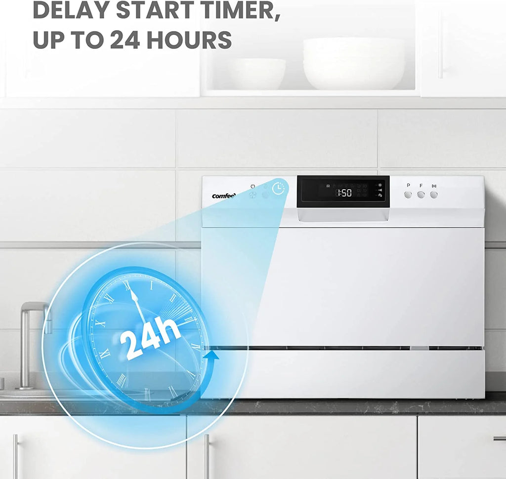 White Countertop Dishwasher with 6 Place Settings D773