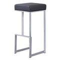 Faux Leather Backless Bar Stool in Gray/Silver (Set of 2) S60862
