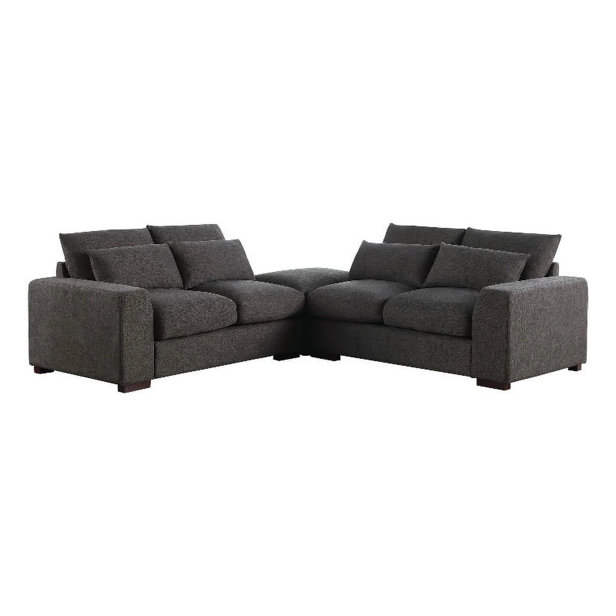 Dark Gray Modular Reversible Sectional Sofa & Ottoman P527
