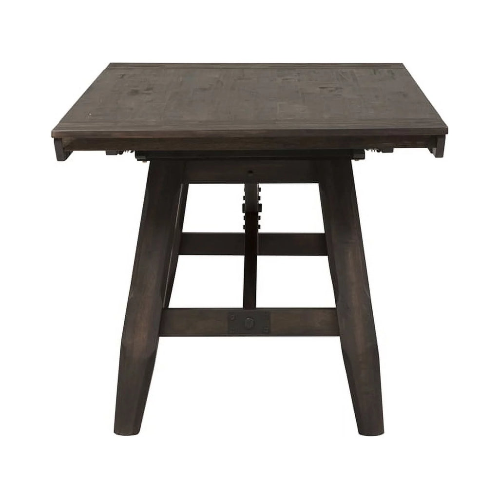 Brown 5 Piece Wood Trestle Table Set R382