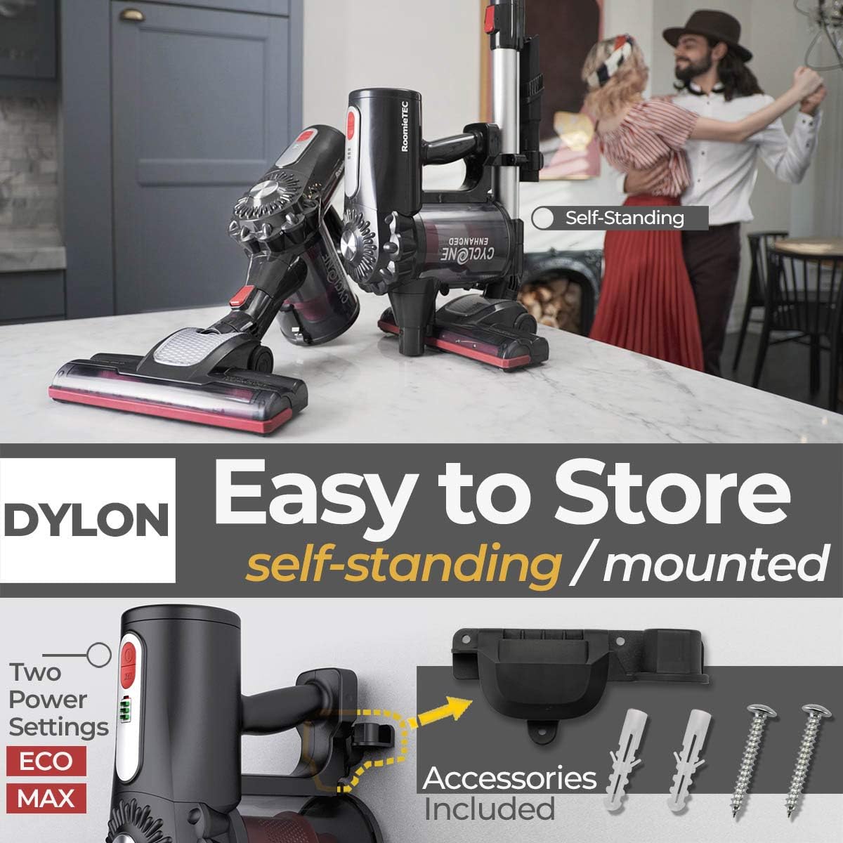 Cordless Stick Vacuum Cleaner, 2 in 1 Handheld Vacuum with HEPA Filter D7634